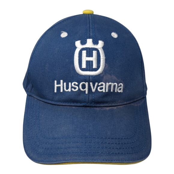 Husqvarna Slideback Hat Blue One Size Embroidered Logo Vent Holes - Picture 1 of 10